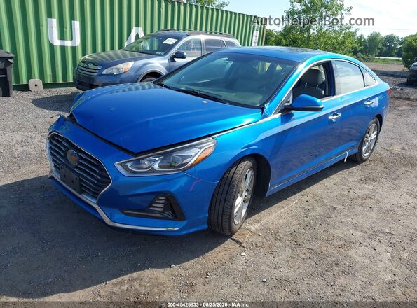 5NPE34AF2JH626970 2018 HYUNDAI SONATA Blue Front left