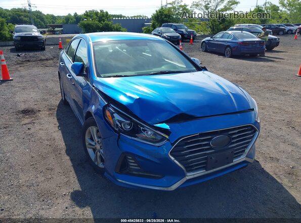 5NPE34AF2JH626970 2018 HYUNDAI SONATA Blue Front view