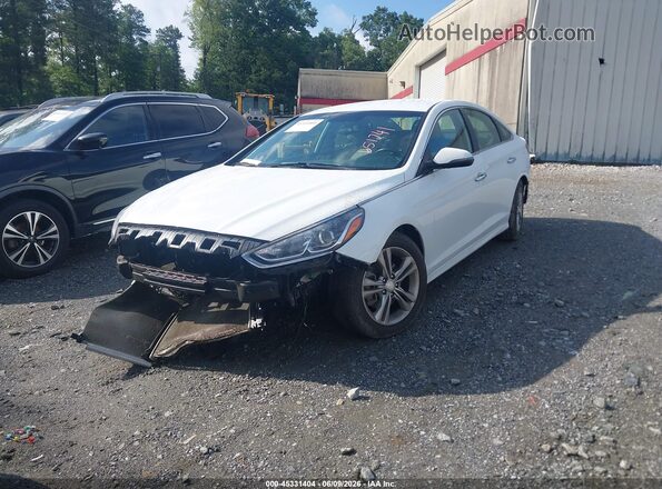 5NPE34AF2JH651741 2018 HYUNDAI SONATA White Առջևի ձախ երեք քառորդ տեսարան