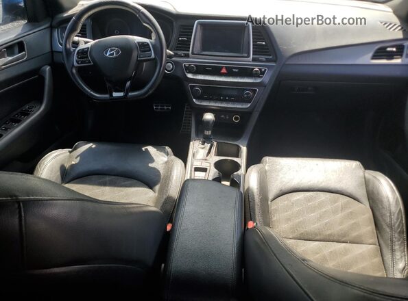 5NPE34AF2JH701537 2018 HYUNDAI SONATA Blue Առջևի վահանակի տեսք
