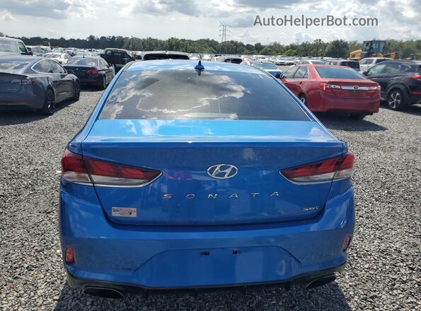 5NPE34AF2JH701537 2018 HYUNDAI SONATA Blue Հետևի տեսք