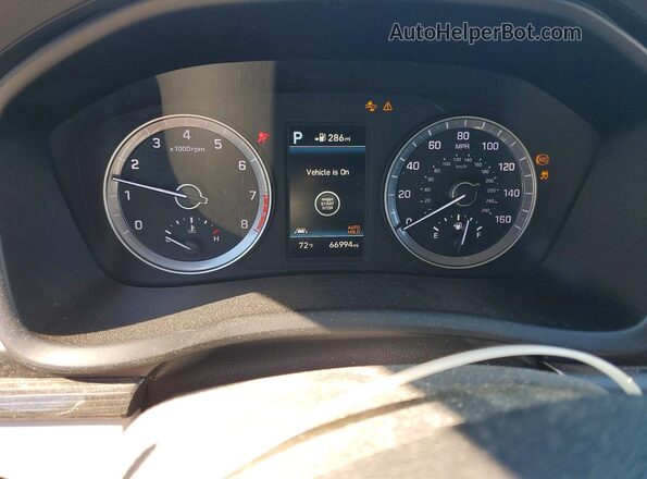 5NPE34AF2KH772092 2019 HYUNDAI SONATA Silver ხელსაწყოთა პანელის ხედი
