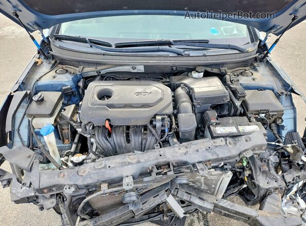 5NPE34AF3HH458413 2017 HYUNDAI SONATA Blue Սալոնի հետևի տեսք