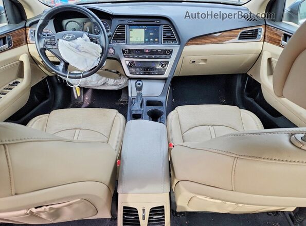 5NPE34AF3HH458413 2017 HYUNDAI SONATA Blue Առջևի վահանակի տեսք