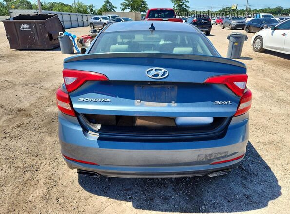 5NPE34AF3HH571035 2017 HYUNDAI SONATA Blue Հետևի տեսք