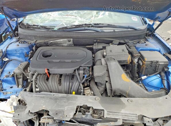 5NPE34AF3JH631529 2018 HYUNDAI SONATA Blue უკანა სალონის ხედი