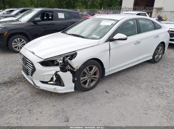 5NPE34AF3JH635905 2018 HYUNDAI SONATA White Առջևի ձախ երեք քառորդ տեսարան