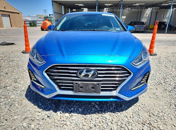 5NPE34AF3JH636665 2018 HYUNDAI SONATA Blue Front view