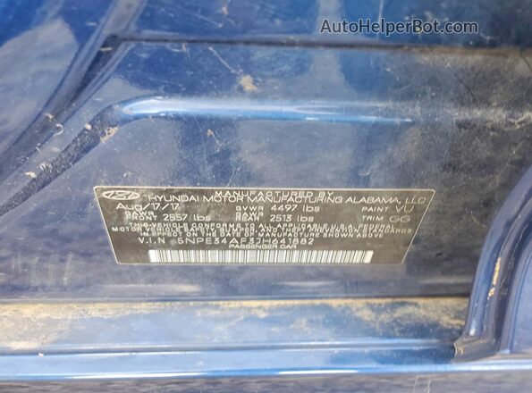 5NPE34AF3JH641882 2018 HYUNDAI SONATA Blue 