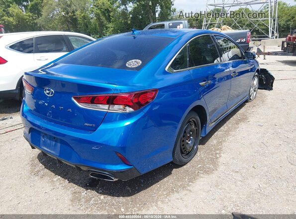 5NPE34AF3JH654793 2018 HYUNDAI SONATA Blue Rear right