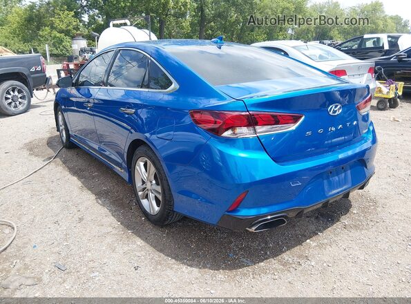 5NPE34AF3JH654793 2018 HYUNDAI SONATA Blue Rear left