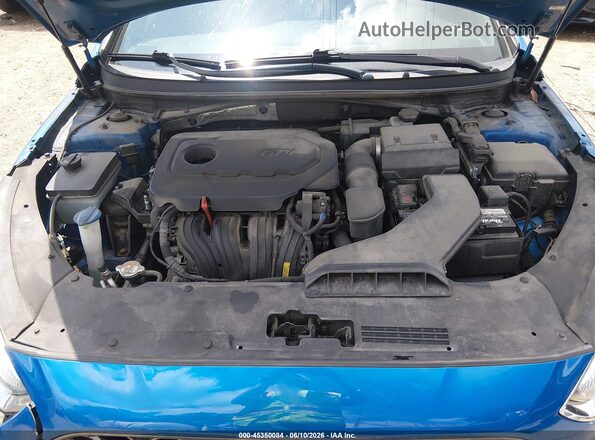 5NPE34AF3JH654793 2018 HYUNDAI SONATA Blue Rear view