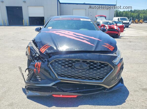 5NPE34AF3JH701014 2018 HYUNDAI SONATA Black Դիմացի տեսք