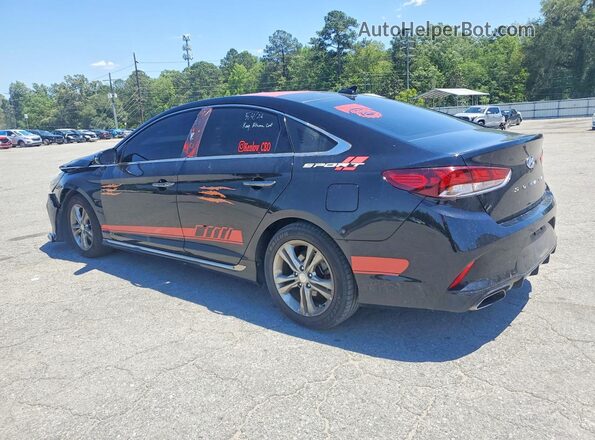 5NPE34AF3JH701014 2018 HYUNDAI SONATA Black Հետևի ձախ