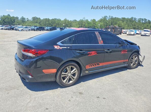 5NPE34AF3JH701014 2018 HYUNDAI SONATA Black Հետևի աջ