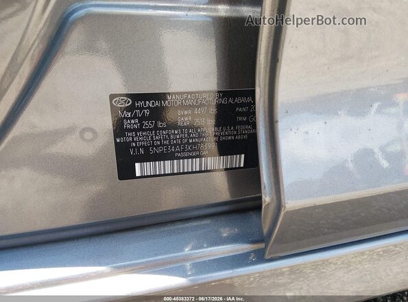 5NPE34AF3KH783991 2019 HYUNDAI SONATA Серый Вид подкапотного пространства