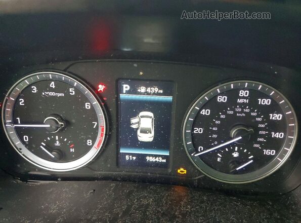 5NPE34AF3KH794246 2019 HYUNDAI SONATA Blue Instrument cluster view