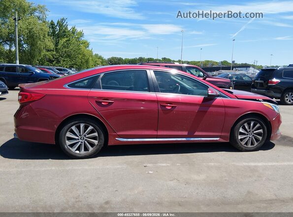 5NPE34AF4GH423006 2016 HYUNDAI SONATA Red Вид задньої частини салону