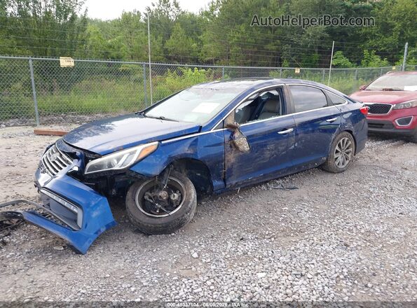 5NPE34AF4HH441054 2017 HYUNDAI SONATA Blue Vista tres cuartos delantera izquierda