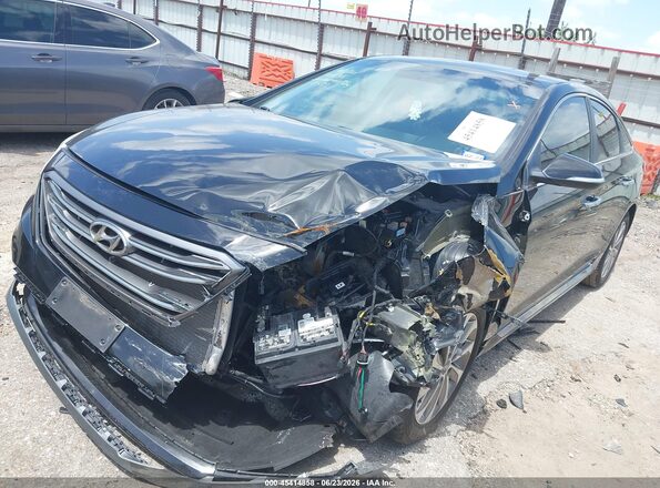 5NPE34AF5GH368470 2016 HYUNDAI SONATA Черный Передняя левая четверть