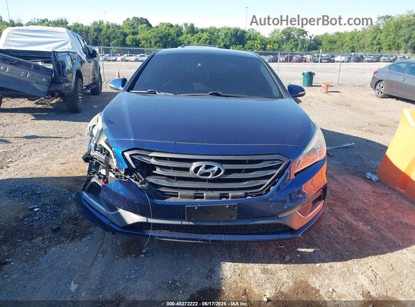 5NPE34AF5GH381929 2016 HYUNDAI SONATA Blue Вид щитка приладів