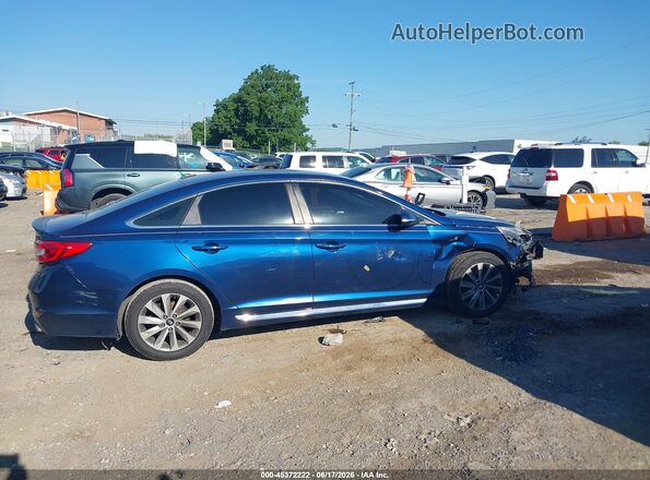 5NPE34AF5GH381929 2016 HYUNDAI SONATA Blue Вид задньої частини салону