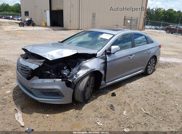 5NPE34AF5HH513184 2017 HYUNDAI SONATA Silver წინა მარცხენა ხედი სამი მეოთხედიდან