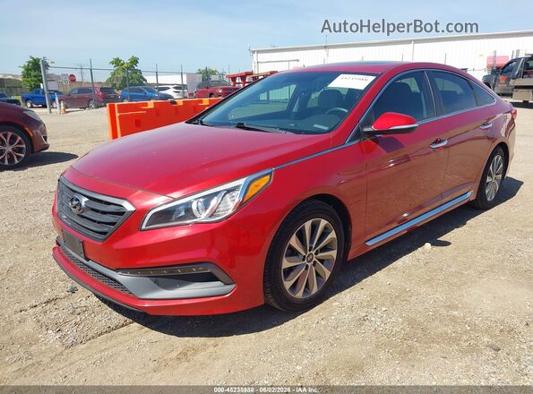 5NPE34AF5HH572610 2017 HYUNDAI SONATA Red წინა მარცხენა ხედი სამი მეოთხედიდან