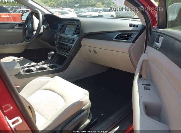 5NPE34AF5HH572610 2017 HYUNDAI SONATA Red წინა სალონის ხედი