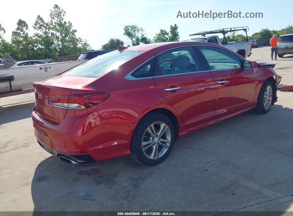 5NPE34AF5JH633427 2018 HYUNDAI SONATA Red Задня права чверть