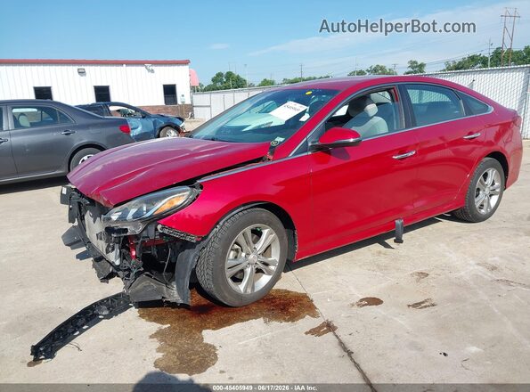 5NPE34AF5JH633427 2018 HYUNDAI SONATA Red Передня ліва чверть