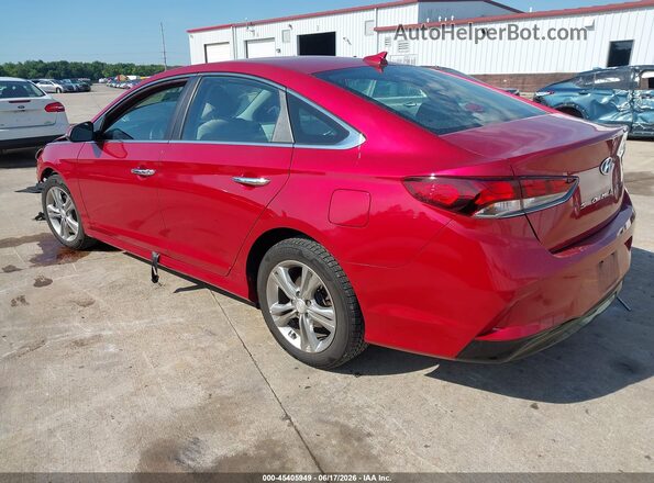 5NPE34AF5JH633427 2018 HYUNDAI SONATA Red Задня ліва чверть