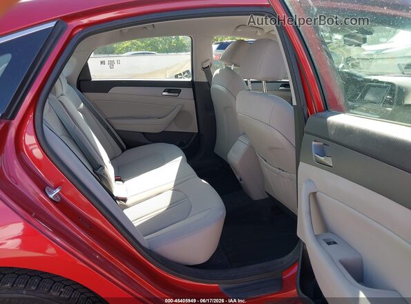 5NPE34AF5JH633427 2018 HYUNDAI SONATA Red Вид наклейки з VIN-кодом