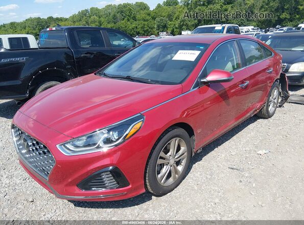 5NPE34AF5KH747378 2019 HYUNDAI SONATA Красный Передняя левая четверть
