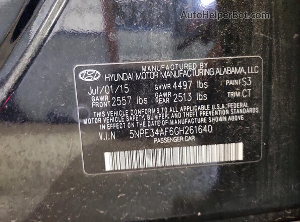 5NPE34AF6GH261640 2016 HYUNDAI SONATA Black 