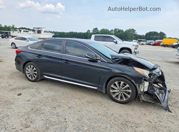 5NPE34AF6GH279054 2016 HYUNDAI SONATA Black Przód prawy
