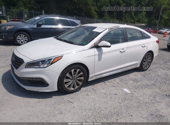 5NPE34AF6GH316457 2016 HYUNDAI SONATA Белый Передняя левая четверть