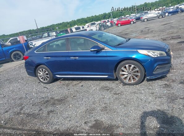 5NPE34AF6GH433763 2016 HYUNDAI SONATA Blue Սալոնի հետևի տեսք