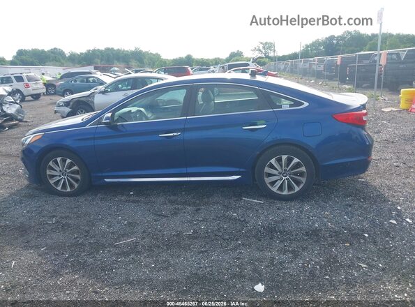 5NPE34AF6GH433763 2016 HYUNDAI SONATA Blue Սալոնի 360 աստիճան տեսք