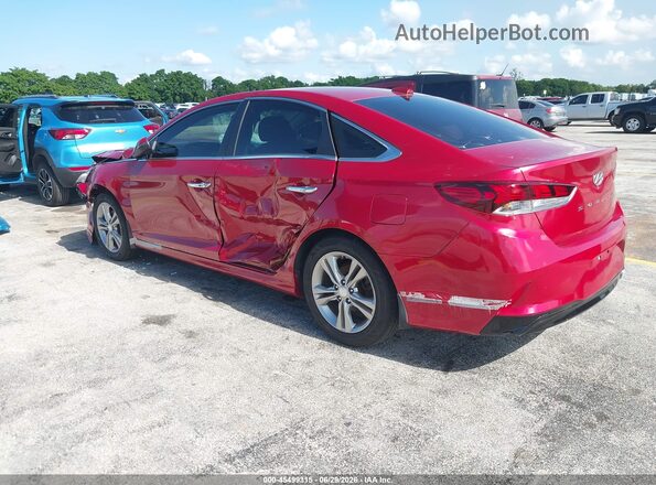 5NPE34AF6JH634344 2018 HYUNDAI SONATA Red Հետևի ձախ