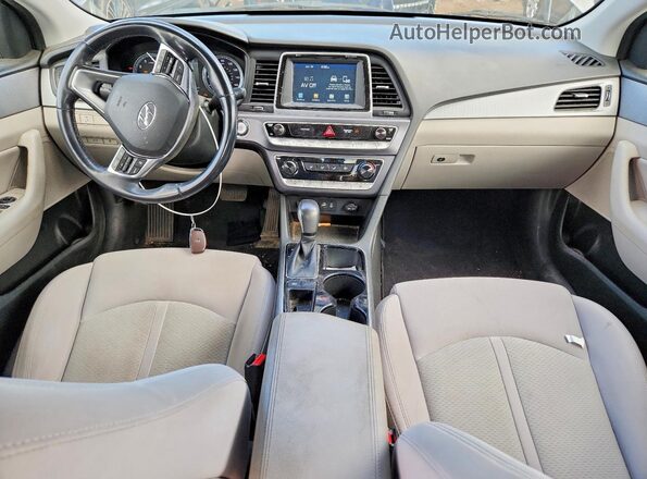 5NPE34AF6JH659261 2018 HYUNDAI SONATA Gray Առջևի վահանակի տեսք