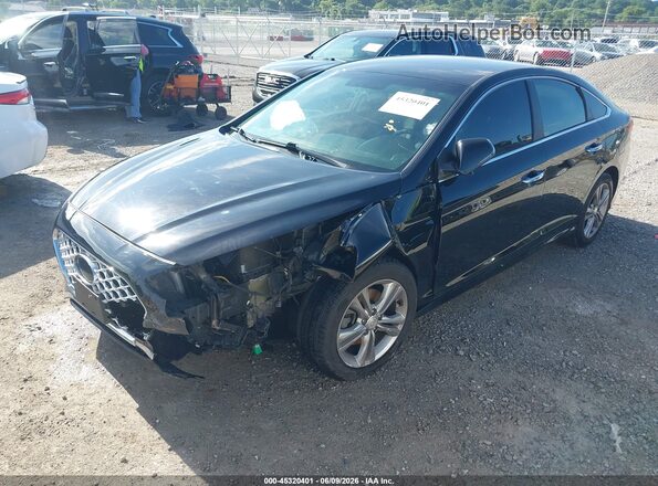 5NPE34AF6KH763752 2019 HYUNDAI SONATA Черный Передняя левая четверть