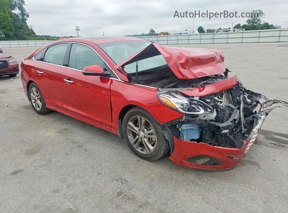 5NPE34AF6KH766974 2019 HYUNDAI SONATA Red Przód prawy