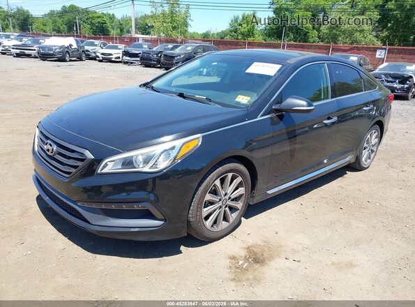 5NPE34AF7GH283601 2016 HYUNDAI SONATA Black Przód lewy