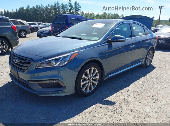 5NPE34AF7GH414509 2016 HYUNDAI SONATA Blue Передня ліва чверть