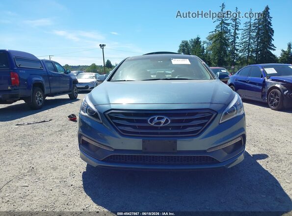 5NPE34AF7GH414509 2016 HYUNDAI SONATA Blue Вид задньої частини салону