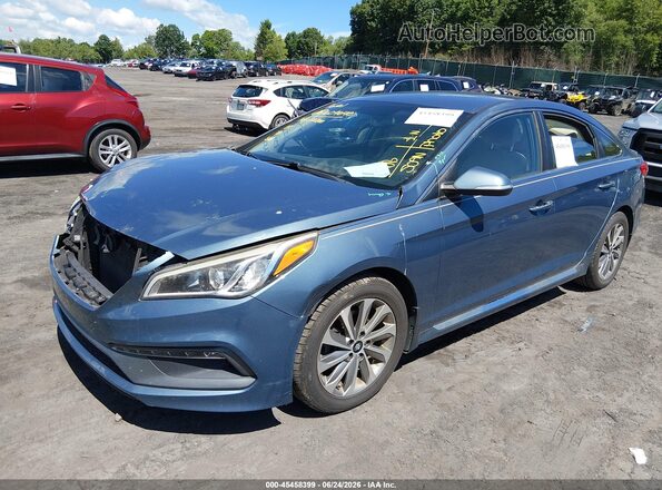 5NPE34AF7HH458074 2017 HYUNDAI SONATA Blue Vista tres cuartos delantera izquierda