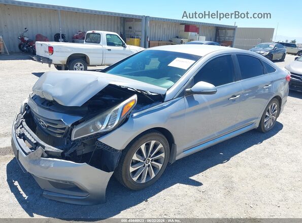 5NPE34AF7HH513042 2017 HYUNDAI SONATA Silver წინა მარცხენა ხედი სამი მეოთხედიდან