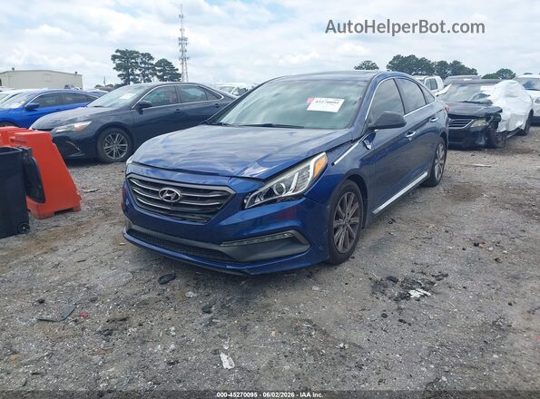 5NPE34AF7HH546767 2017 HYUNDAI SONATA Blue Առջևի ձախ երեք քառորդ տեսարան
