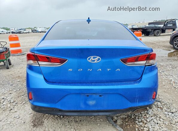 5NPE34AF7JH611994 2018 HYUNDAI SONATA Blue Rear view
